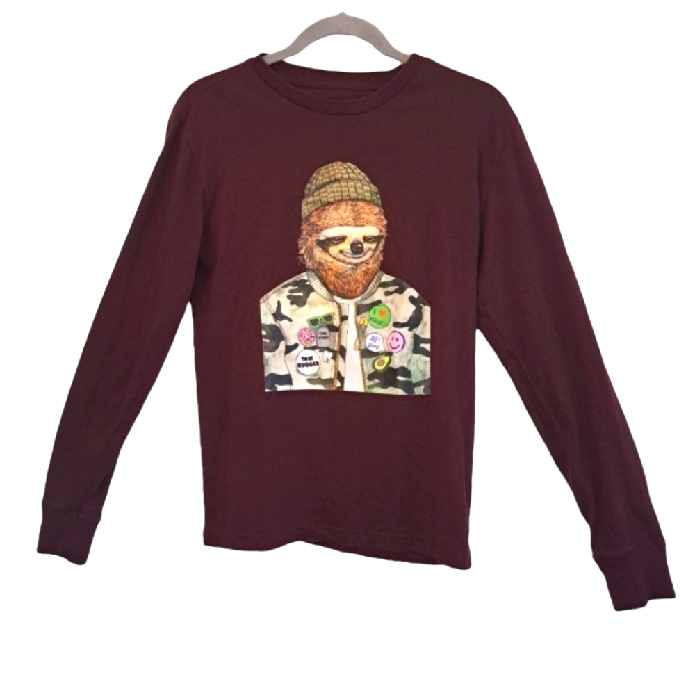 Aeropostale Limited Edition Spirit Animal Tee Hippie Sloth Size XS
